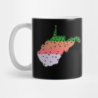 Trout Fishing Rainbow Trout Pattern West Virginia State Map Mug